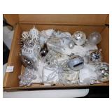 BEAUTIFUL SILVER ORNAMENTS - NOT ALL UNWRAPPED