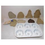 COOKIE CUTTERS 8 AND BAKING DISH