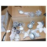 WHITE BIRD ORNAMENTS, SILVER ORNAMENTS