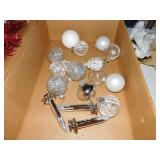 12 CLIP ON LIGHTS, 2 BIRD ORNAMENTS AND OTHERS