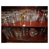 VARIOUS GLASSES, JUICE PITCHER