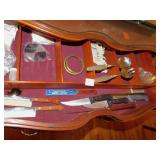 KNIVES MEDALLION AND OTHERS, SERVING SPOONS, ETC.