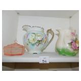 WATER PITCHERS, HAND PAINTED GERMANY, LEFTON