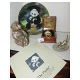 PUG DOG POCKET WATCH, PANDA PLATE, ETC.