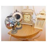 STAINED GLASS LAMP, MIRROR, LANTERN, CLOCK