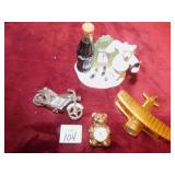 MINIATURES W/ COKE POLAR BEAR, CLOCK, ETC.