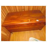 RED SOLID CEDAR BLANKET CHEST