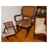 DOLL CRIB, CHAIR, SMALL CHILD
