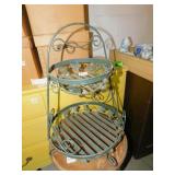 TWO TIER METAL BASKET/HOLDER 20" H X 13" W