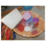 PLASTIC WARE, LAUNDRY BASKETS, WOODEN AND PLASTIC