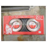 TWO M/L PET BOWLS AND MAT, NEW IN BOX