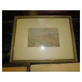 VINTAGE PRINTS, 2 FRAMED 1 NOT 14" X 17"