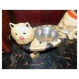WOODEN CAT DISH HOLDERS, DOG TREAT CANISTER, 1