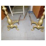 FIREPLACE END IRONS AND POKER