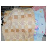 GROUP OF BABY BLANKETS, SOME HAVE HOLES