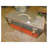 TOOLBOX 2 DRAWERS, WELDING GOGGLES, ETC.