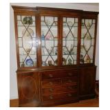 IMPRESSIVE CHINA CABINET/ SECRETARY LEATHER TOP