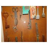LARGE GROUP OF SAWS, WRENCHES, HAMMERS, MALLETS