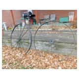 TWO APPROX. 4 FT DIAM WAGON WHEELS