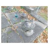 CEMENT FROG, OTHER CEMENT STATUES