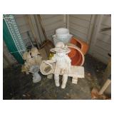 CEMENT YARD DECO CHILDREN ON BENCH, PLANTERS,