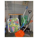 SAWHORSES, BEACH CHAIRS, SNOW SHOVELS