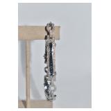 NEWER 14K WHITE GOLD FILIGREE SAPPHIRE AND