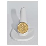 14K 10 PESO GOLD COIN RING DWT 16.8