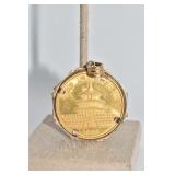 1 OZ 1888 CHINESE GOLD PANDA IN GOLD FILLED BEZEL