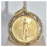 1924 $20 ST GUARDIAN IN BEZEL 14K DWT 28.8