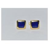 14K LAPIS CUFF LINKS DWT 9.9