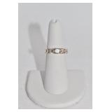 RING: 14K YELLOW GOLD FIVE DIAMOND BAND .40, .38,