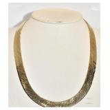 14K YELLOW GOLD HERRINGBONE NECK COLLAR 25.3 DWT