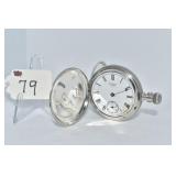AM. WALTHAM POCKET WATCH W/ SECOND HAND 2" ROUND