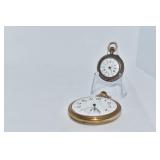 TWO POCKET WATCHES 1.25" & ELGIN NO CRYSTAL 25 YR