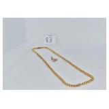 10 K SMALL BEAD GOLD NECKLACE 5.07 DWT & HEART