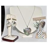 SHELL NECKLACE, EARRING AND PENDANT