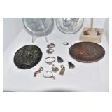 SILVER EARRINGS, LARGE DECORATIVE COINS, #105