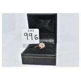 DIAMOND RING SZ. 6.5 - MARKED 14K -
