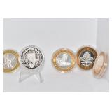 SIX 1/2OZ SILVER VEGAS COINS X12