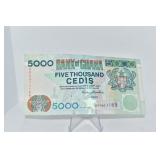 5000 BANK OF GHANA NOTE