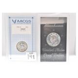 SLABBED 1982 D 1/2 DOLLAR MS 65 & EISENHOWER