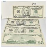FOUR 50.00 FEDERAL RESERVE NOTE 1996