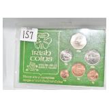 IRISH COINS IN CASE 1/2 P - 50 P - DISPLAY CASE