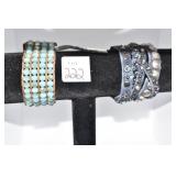 LEATHER ROCK - LEATHER BRACELET ADJ. AND BEADED