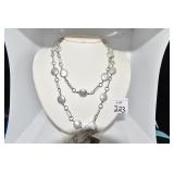 SPRIG NEW NECKLACE 40" PEARL SHAPE AND SILVER
