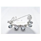 15" BELLA JACK SILVER W/ SMOKED STONE NECKLACE