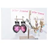 BETSY JOHNSON 2 PAIRS NEW PIERCED EARRINGS