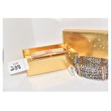 ESTEE LAUDER METAL BOX MIRROR INSIDE AND VELVET