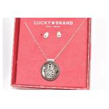 LUCKY BRAND NECKLACE AND PIERCED EARRINGS IN BOX